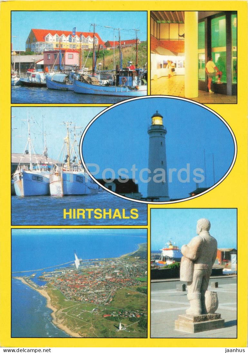 Hirtshals - lighthouse harbour fishing boats - multiview - 2001 - Denmark - used - JH Postcards