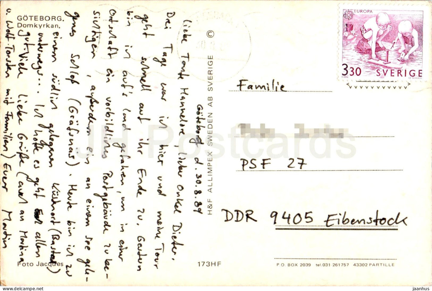 Goteborg - Domkyrkan - cathedral - 173HF - 1989 - Sweden - used