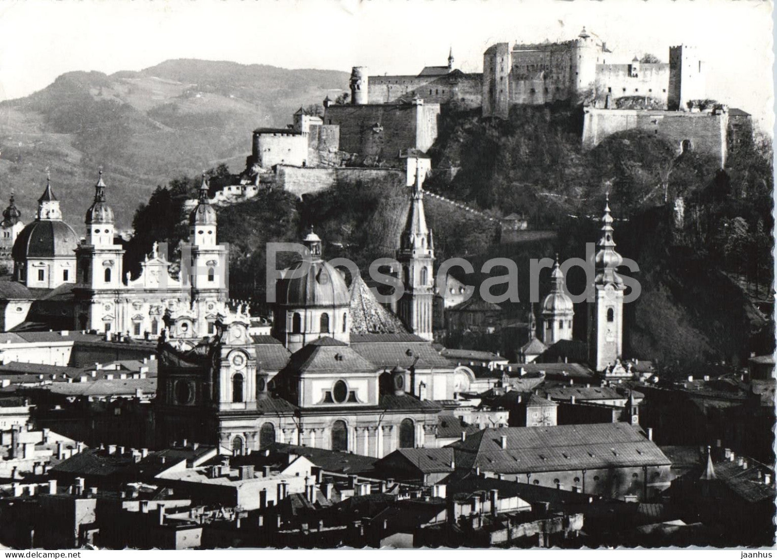 Bischofsstadt Salzburg - Episcopal city of Salzburg - city view - cathedral - old postcard - 1959 - Austria - used - JH Postcards