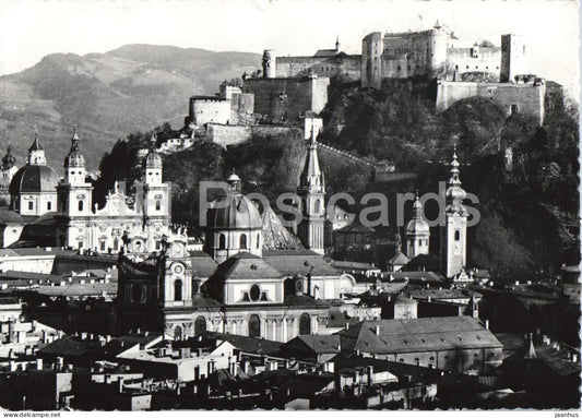 Bischofsstadt Salzburg - Episcopal city of Salzburg - city view - cathedral - old postcard - 1959 - Austria - used - JH Postcards