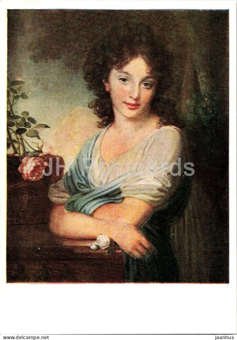 painting by Vladimir Borovikovsky - Portrait of E. A. Naryshkina - Russian art - 1961 - Russia USSR - unused - JH Postcards