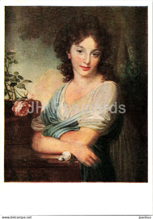 painting by Vladimir Borovikovsky - Portrait of E. A. Naryshkina - Russian art - 1961 - Russia USSR - unused - JH Postcards