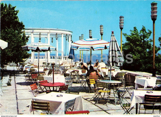Resort Druzhba - Albatros Confectionery - cafe - terrace - seaside - 1976 - Bulgaria - used - JH Postcards