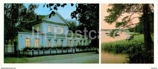 Votkinsk - Tchaikovsky museum - view of house and pond at sunset - 1988 - Russia USSR - unused - JH Postcards