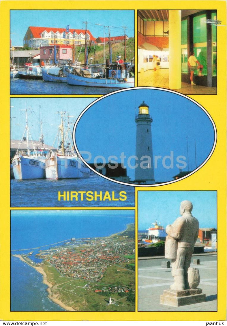Hirtshals - lighthouse harbour fishing boats - multiview - 2000 - Denmark - used - JH Postcards