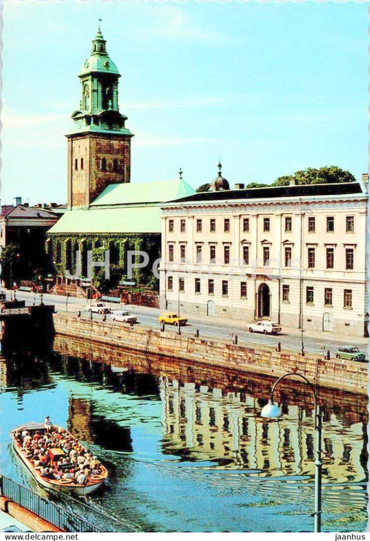 Goteborg - Kristinekyrkan och Radhuset - town hall - boat - church - 6658-6 - Sweden - unused - JH Postcards