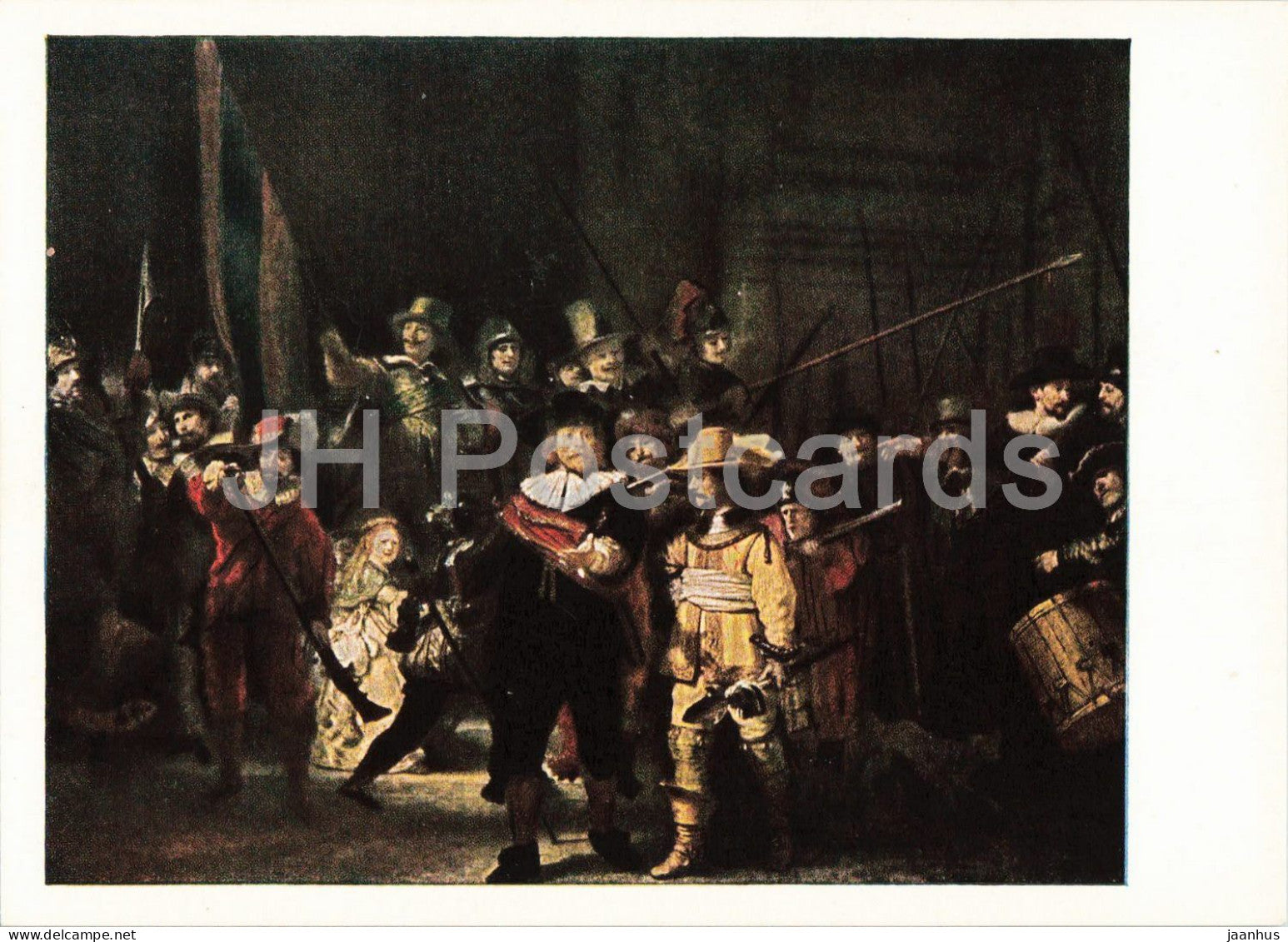 painting by Rembrandt - The Night Watch - Die Nachtwache - military - Dutch art - 1953 - Germany DDR - unused - JH Postcards