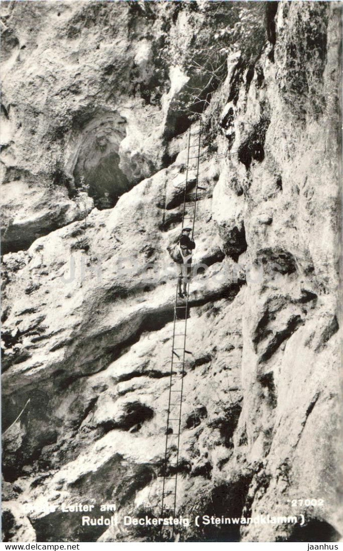 Leiter am Rudolf Deckersteig - Steinwandklamm - rock climbing - old postcard - 27002 - Austria - unused - JH Postcards