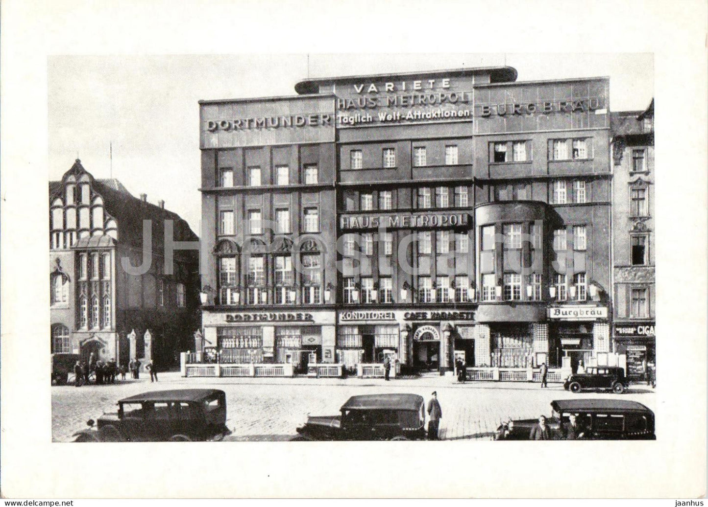 Hindenburg OS. - Zabrze Haus Metropol - cinema - variety - car - Schlesien - Silesia - old postcard - Poland - unused - JH Postcards