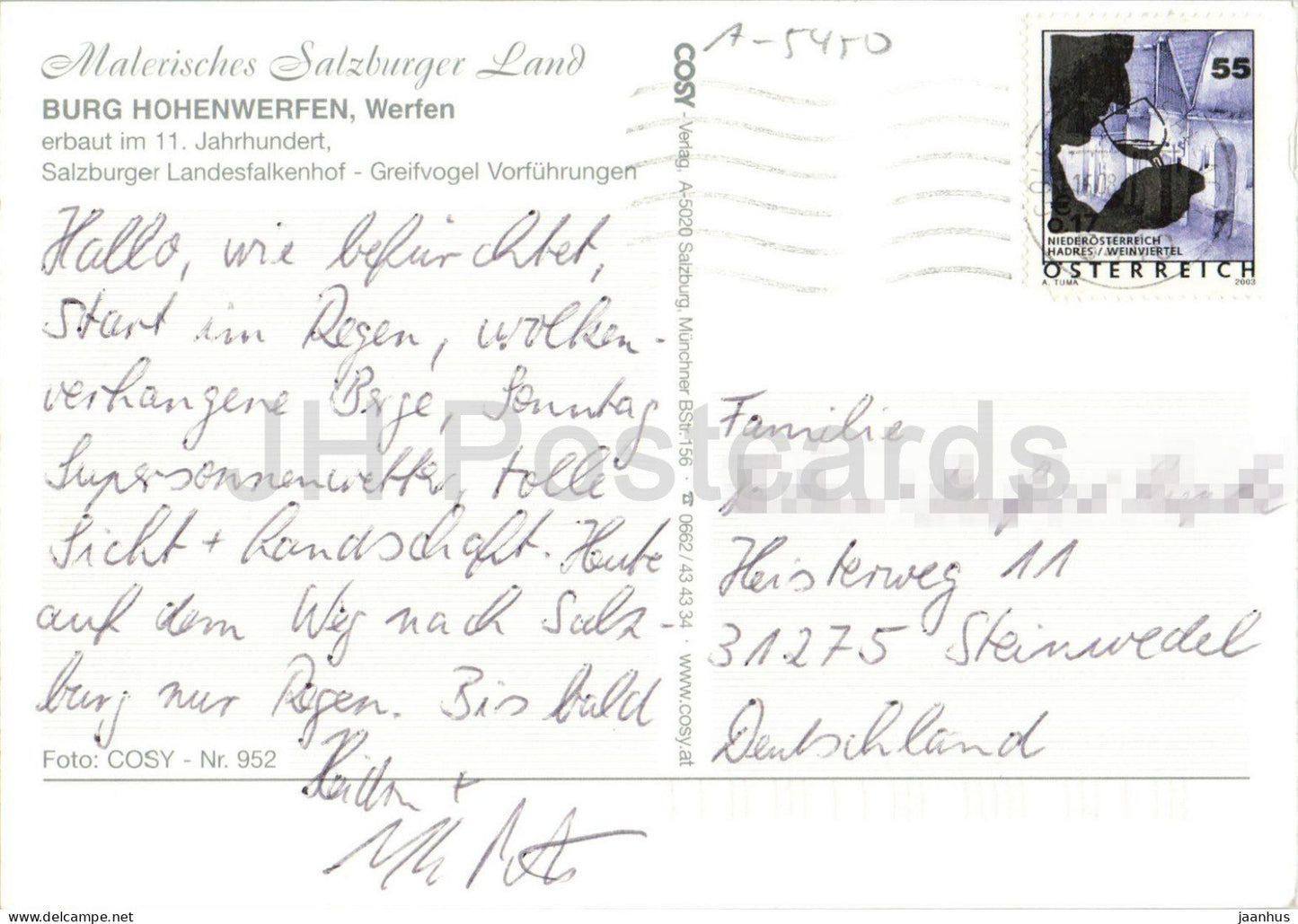 Burg Hohenwerfen - castle - mountains - landscape - Werfen - 952 - 2003 - Austria - used