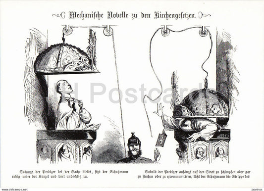 caricature - Mechanical Amendment to the Church Laws - Mechanische Novelle zu den Kirchengesetzen - Germany - unused - JH Postcards