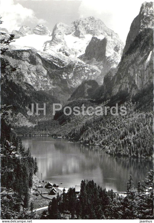 Vorderer Gosausee mit Dachstein 3004 m - lake - mountains - alpine landscape - 45030 - old postcard - Austria - unused - JH Postcards
