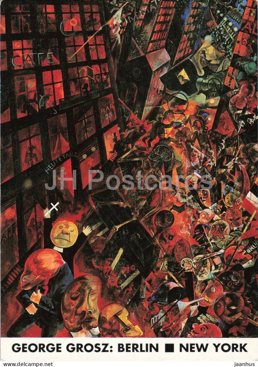 painting by George Grosz - Dedication to Oskar Panizza - Widmung an O. Panizza - German art - 1994 - Germany - unused - JH Postcards
