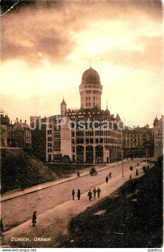 Zurich - Urania - early photo view with tower - 6362 - old postcard - 1911 - Switzerland - used - JH Postcards