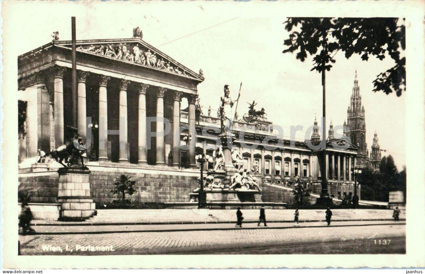 Wien - Vienna - I. Parlament - parliament - nr 1137 - old postcard - 1933 - Austria - used - JH Postcards