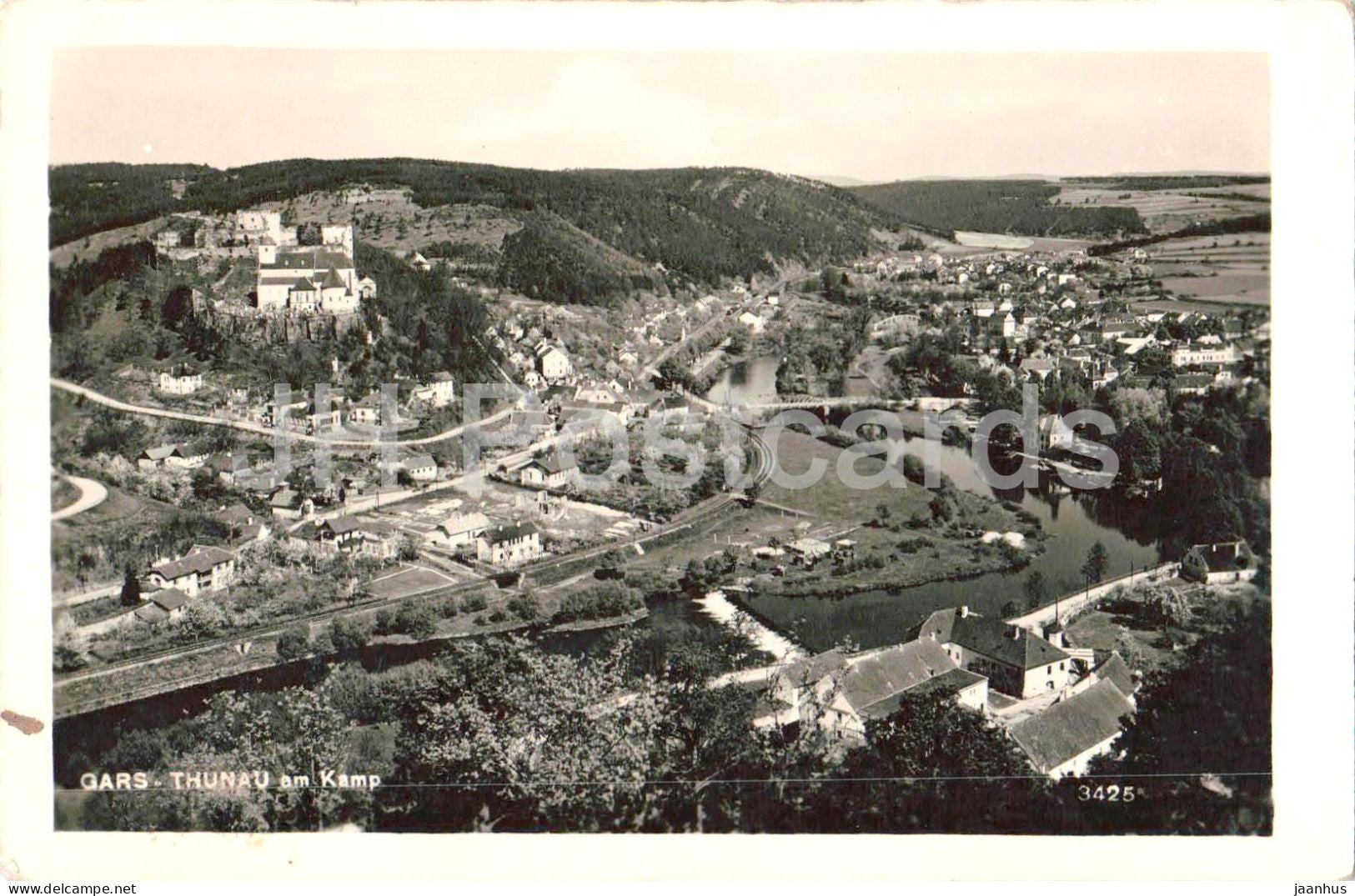 Gars - Thunau am Kamp - aerial view - river valley - No. 3425 - 1948 - Austria - used - JH Postcards