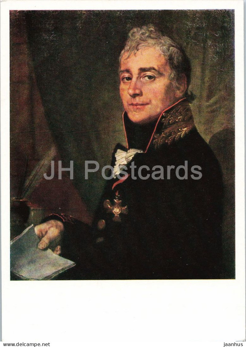 painting by Vladimir Borovikovsky - Portrait of A. F. Bestuzhev - Russian art - 1962 - Russia USSR - unused - JH Postcards