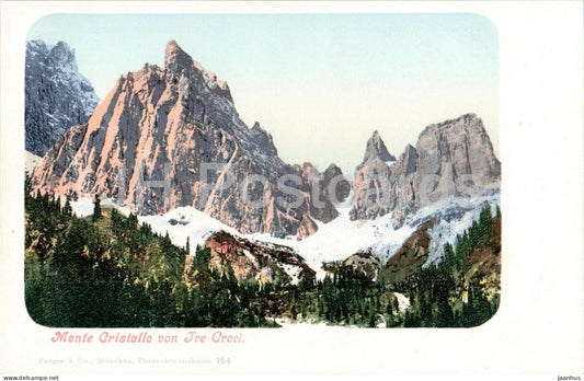 Monte Cristallo von Tre Croci - Dolomites - Alps - mountains - 164 - old postcard - Italy - unused - JH Postcards