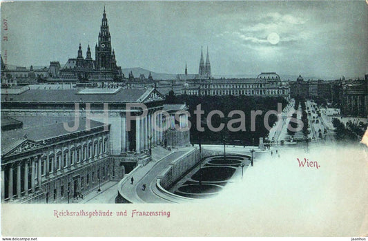 Wien - Vienna - Reichsrathsgebaude und Franzensring - old postcard - 1900s - Austria - unused - JH Postcards