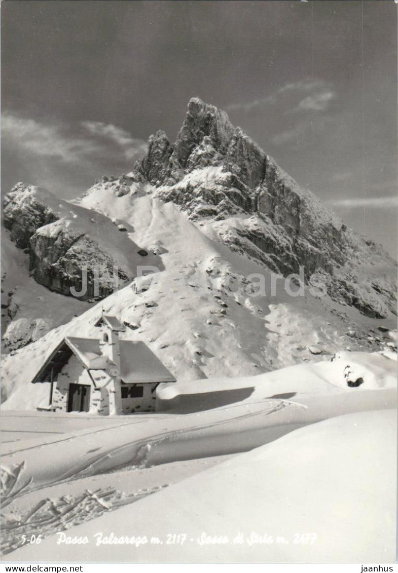 Passo Falzarego m. 2117 - Sasso di Stria m. 2477 - mountains - Alps - 5-06 - old postcard - Italy - unused - JH Postcards