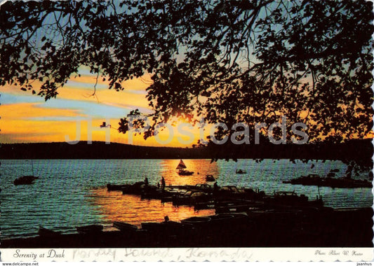 Serenity at dusk - lake - sunset - 1976 - Canada - used - JH Postcards