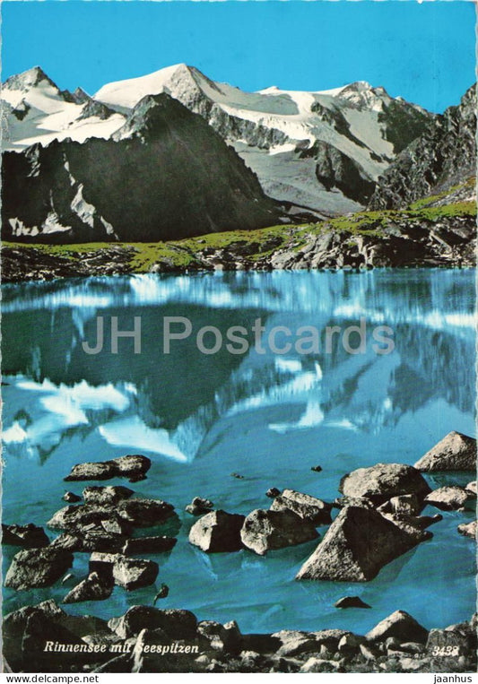 Rinnensee mit Seespitzen - Stubaital - mountain lake - Alps - 1973 - Austria - used - JH Postcards