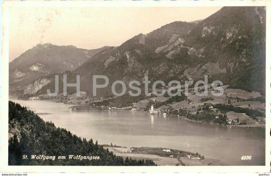 St. Wolfgang am Wolfgangsee - lake view - mountains - No. 4936 - old postcard - 1939 - Austria - used - JH Postcards