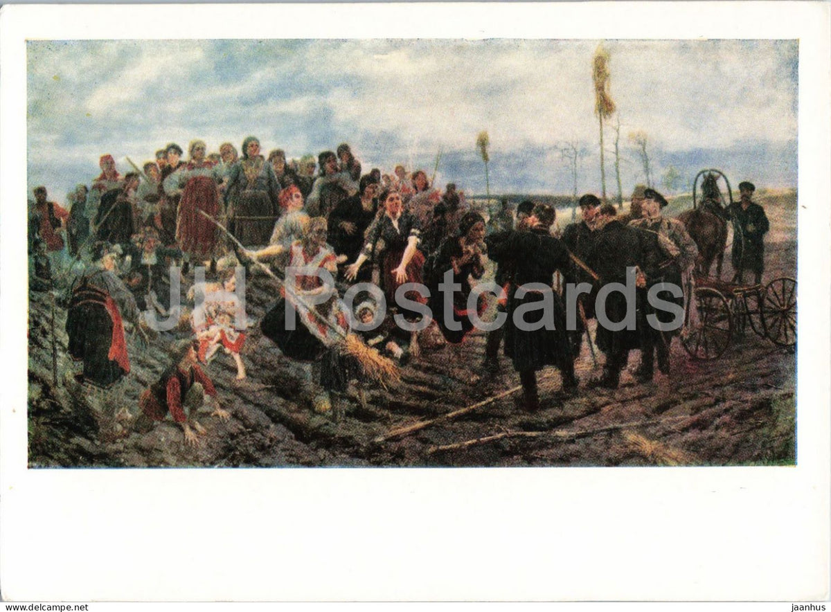 painting by Konstantin Savitsky - Dispute at the Boundary - horse - Russian art - 1960 - Russia USSR - unused - JH Postcards