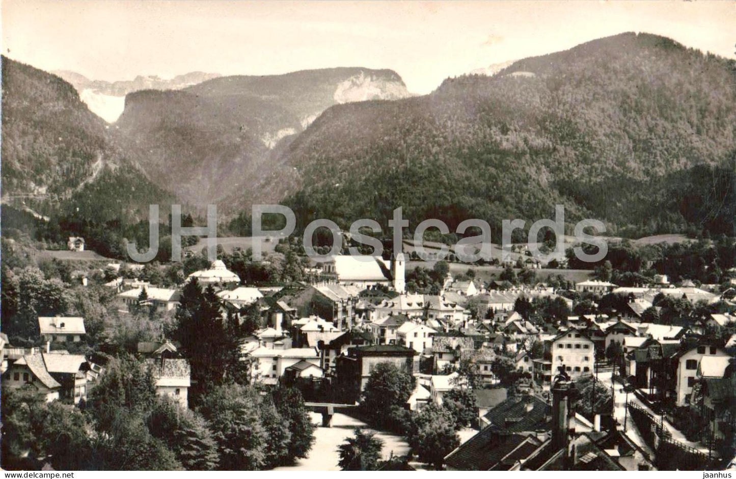 Bad Ischl mit Loser - Kirche - panorama - Alps - 15 - old postcard - 1933 - Austria - used - JH Postcards