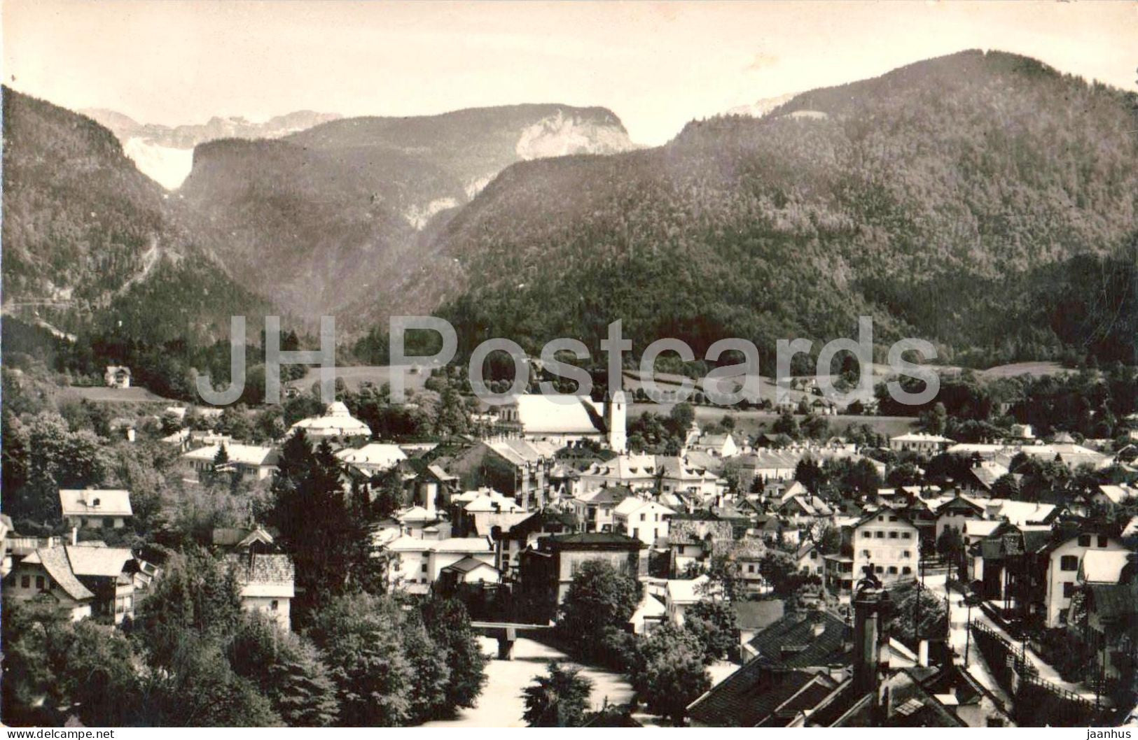 Bad Ischl mit Loser - Kirche - panorama - Alps - 15 - old postcard - 1933 - Austria - used - JH Postcards