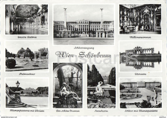 Wien - Vienna - Schonbrunn - Grosse Galerie - Millionenzimmer - multiview - 33761 - old postcard - Austria - used - JH Postcards