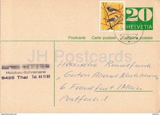Guten Abend Nachbarn - Hessischer Rundfunk - postal stationery - 65 - 1972 - Switzerland - used - JH Postcards