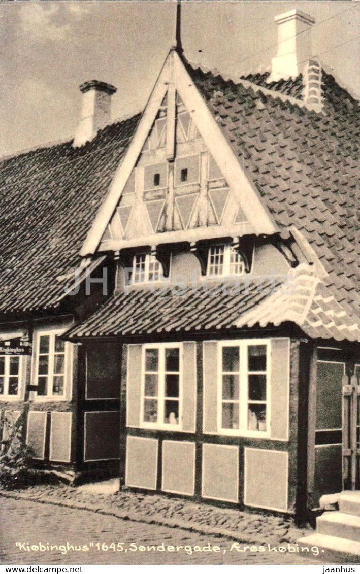 Kiobinghus 1645 Sondergade Aroskobing - Kiobing House - timber house - 94892 - old postcard - Denmark - unused - JH Postcards