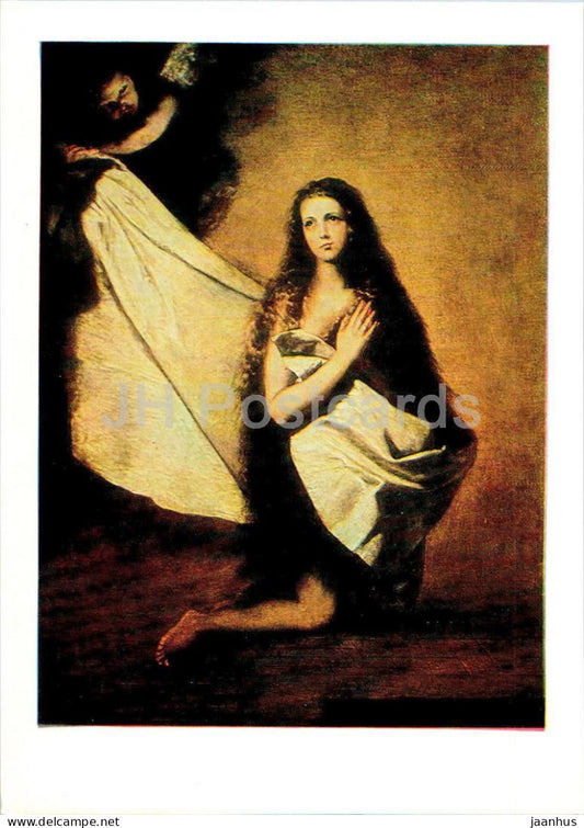 painting by Jusepe de Ribera - St. Inessa - woman - Spanish art - 1985 - Russia USSR - unused - JH Postcards