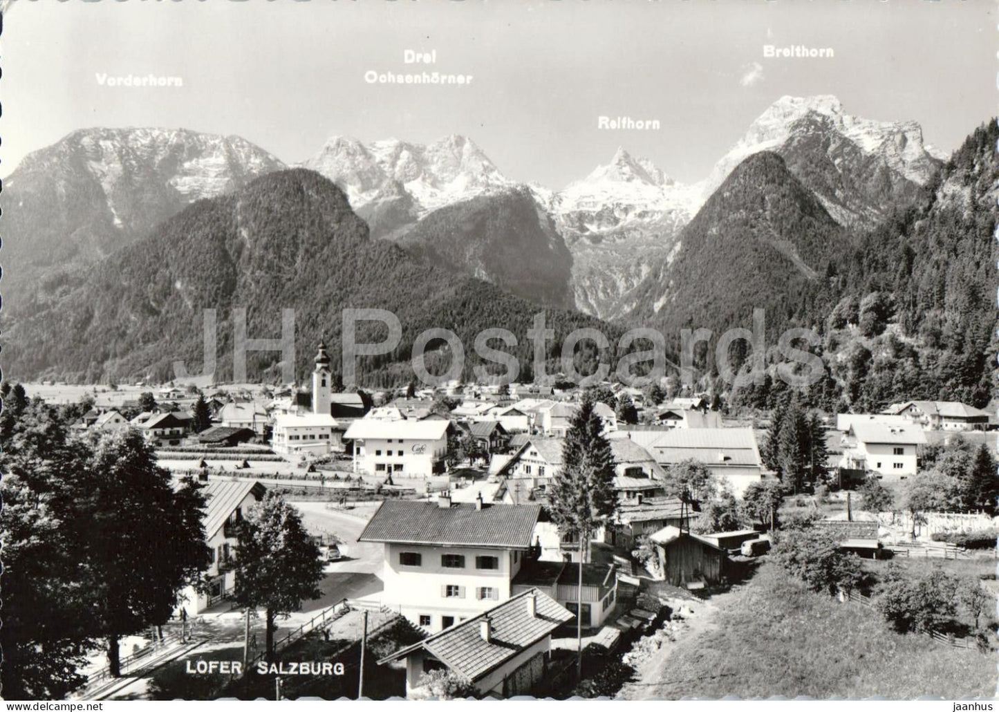 Lofer Salzburg mit Vorderhorn - Ochsenhornern - Reifhorn und Breithorn - mountains - old postcard - Austria - unused - JH Postcards