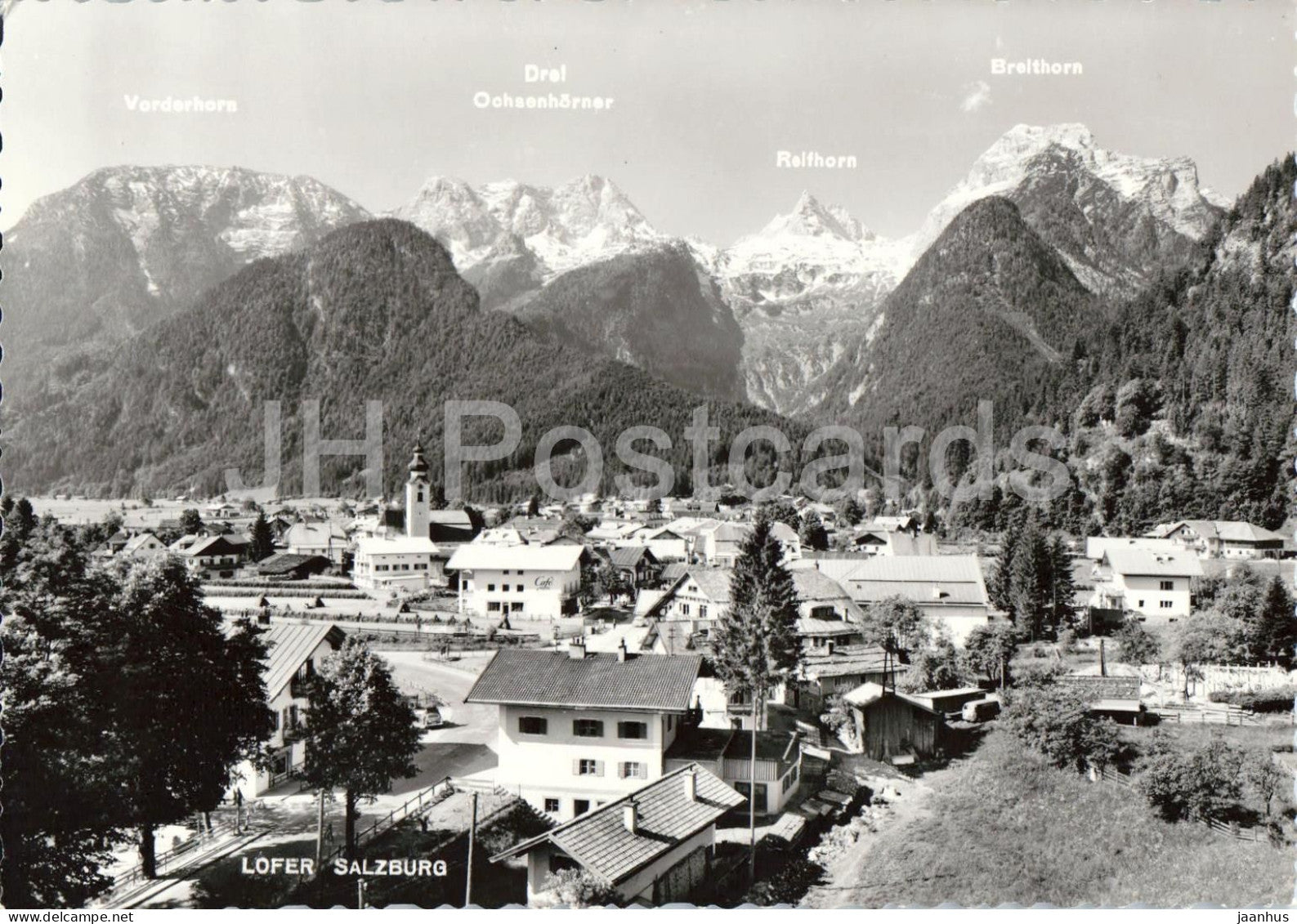 Lofer Salzburg mit Vorderhorn - Ochsenhornern - Reifhorn und Breithorn - mountains - old postcard - Austria - unused - JH Postcards