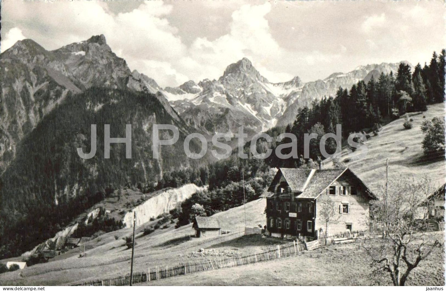 Berggasthaus Schillerkopf - mountain inn - Alps - mountains - 1501 - old postcard - 1959 - Austria - used - JH Postcards