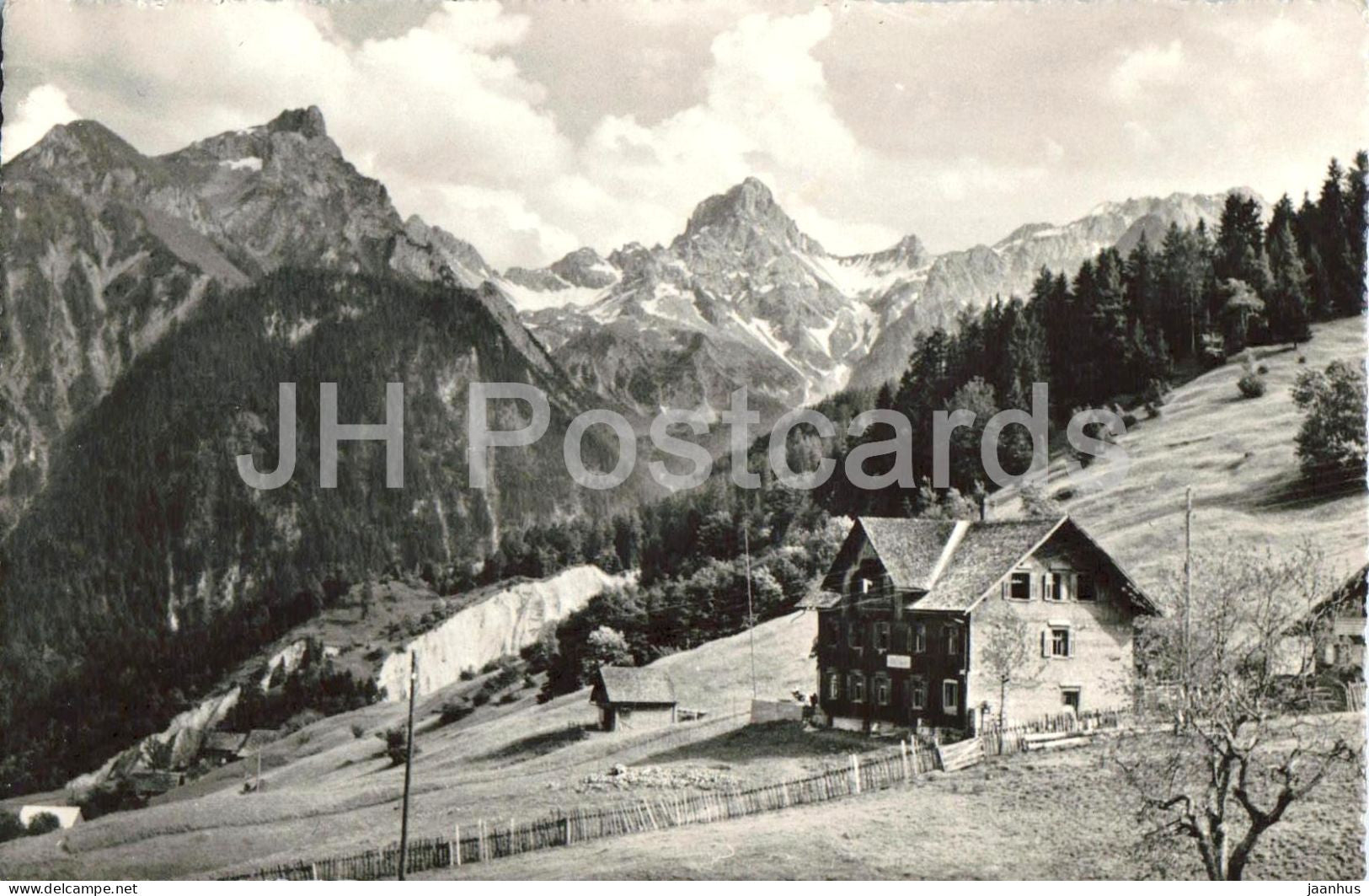 Berggasthaus Schillerkopf - mountain inn - Alps - mountains - 1501 - old postcard - 1959 - Austria - used - JH Postcards