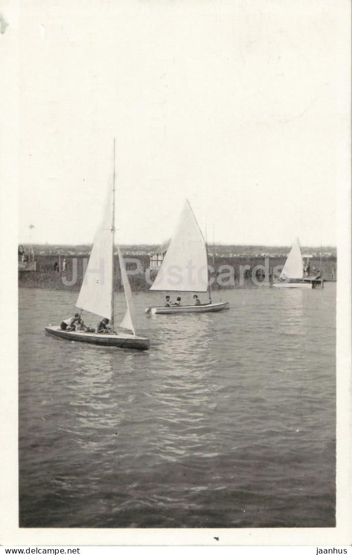 Seebad Neusiedl am See - Bathing resort Neusiedl Lake - Sailing boats - old postcard - 1930 - Austria - used - JH Postcards