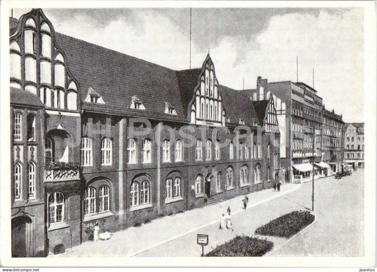 Hindenburg OS. - Zabrze - Bahnhofsplatz mit Postamt - Schlesien - Silesia - old postcard - Poland - unused - JH Postcards