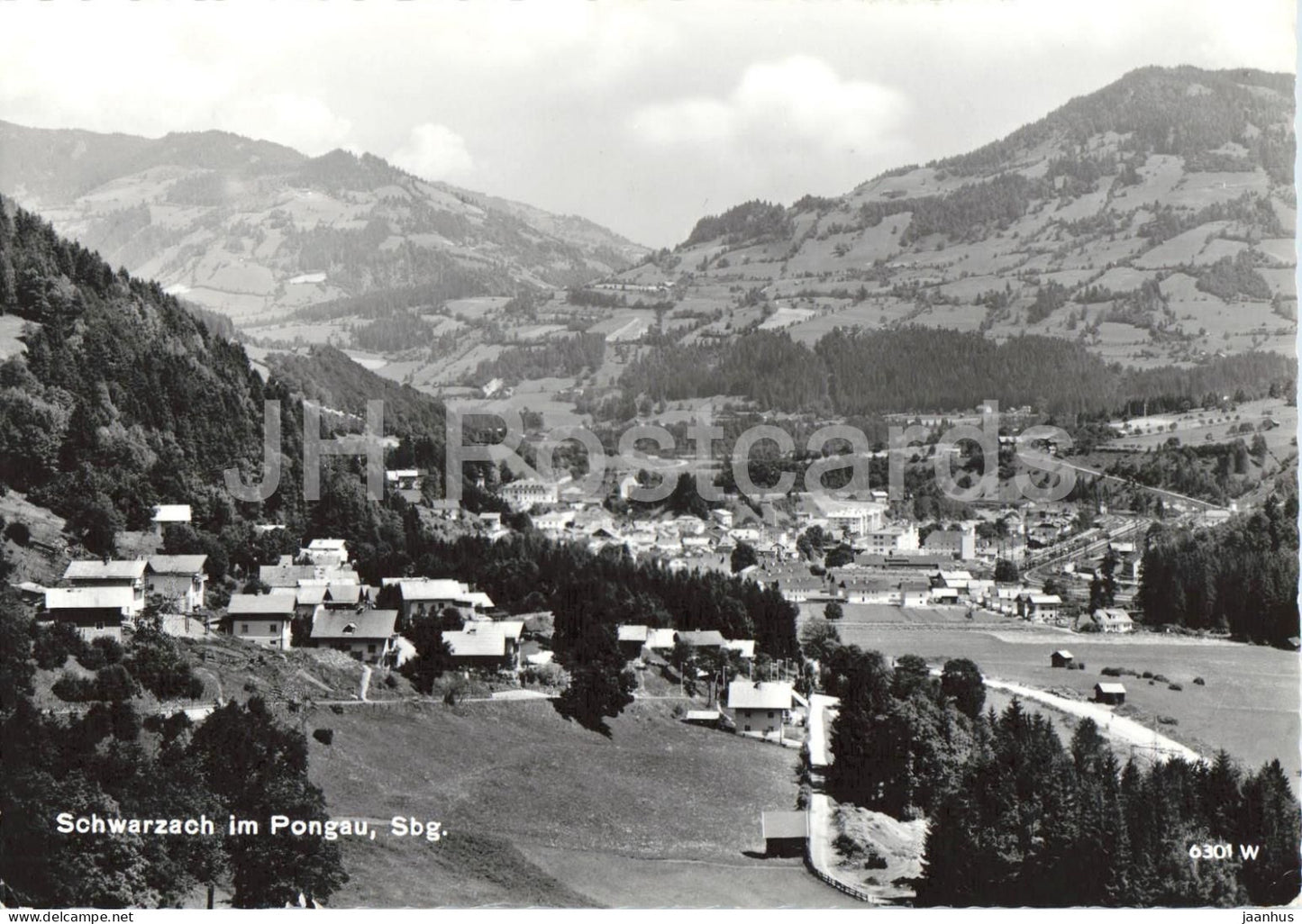 Schwarzach im Pongau - Sbg. - village - valley - mountains - 6301 - 1969 - Austria - used - JH Postcards