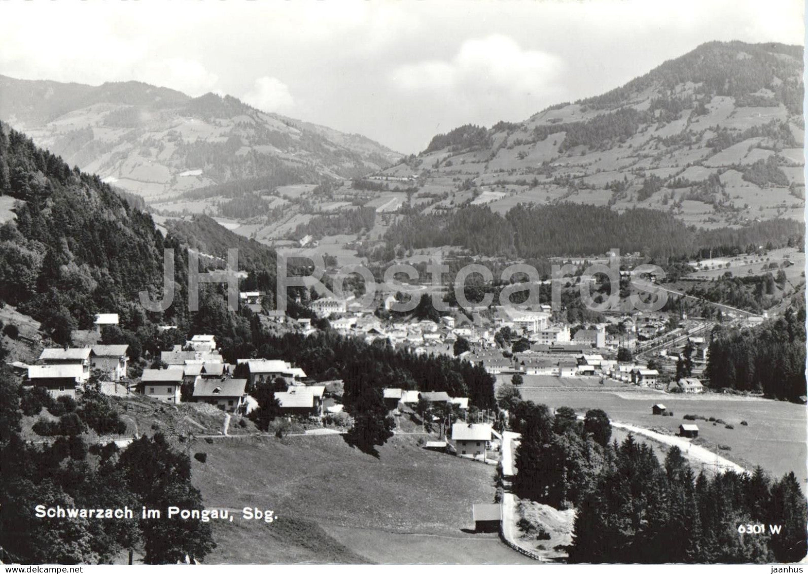 Schwarzach im Pongau - Sbg. - village - valley - mountains - 6301 - 1969 - Austria - used - JH Postcards