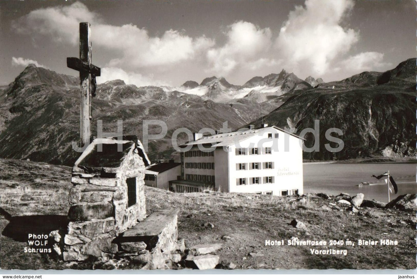 Hotel Silvrettasee 2040 m - Bieler Hohe - mountain hotel - Vorarlberg - old postcard - Austria - unused - JH Postcards