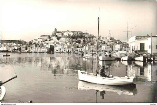 Ibiza - Vista parcial desde Club Nautico - Partial view from Yacht Club - boat - 105 - 1960 - Spain - used - JH Postcards