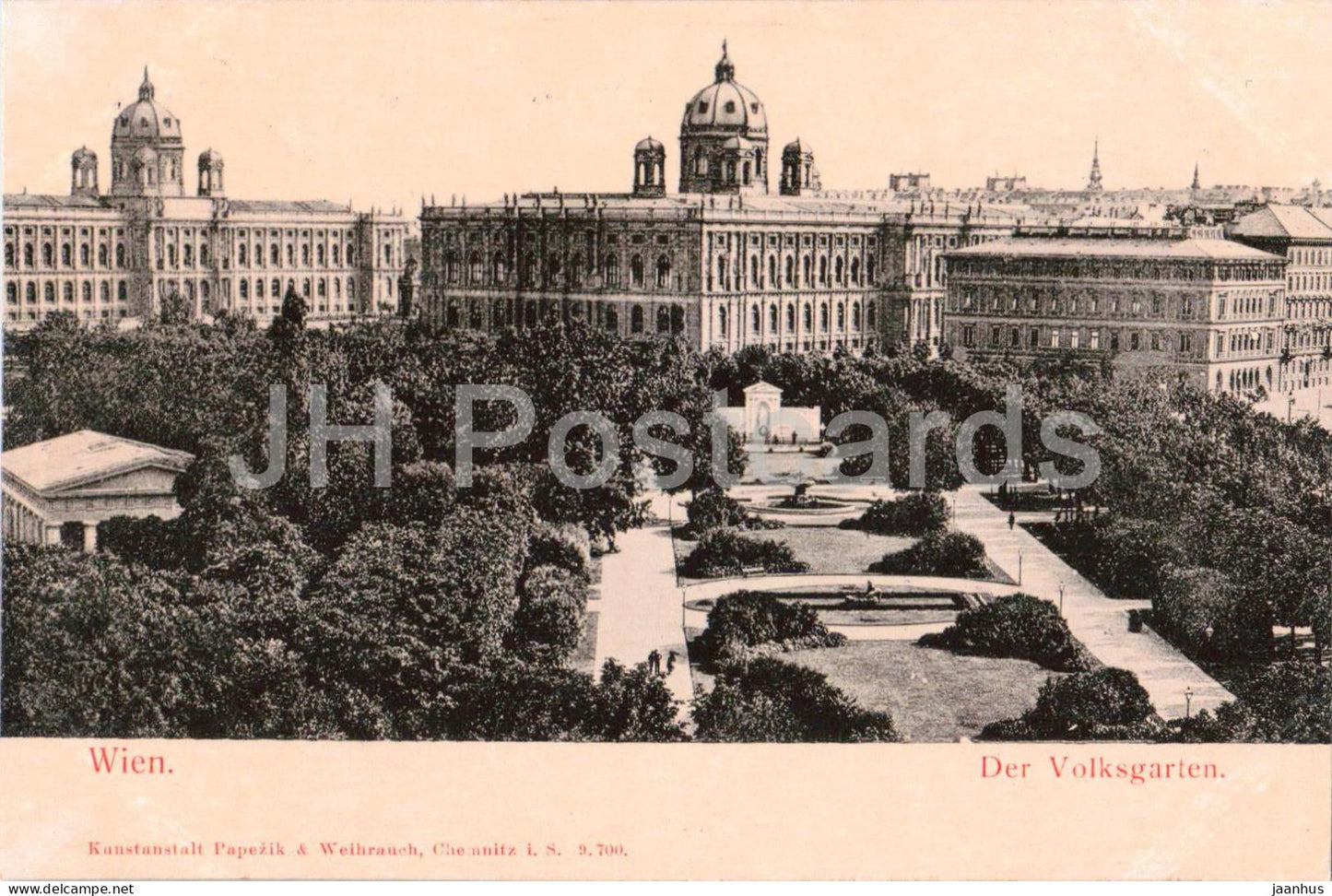 Wien - Vienna - Der Volksgarten - No. 9700 - old postcard - 1900s - Austria - used - JH Postcards