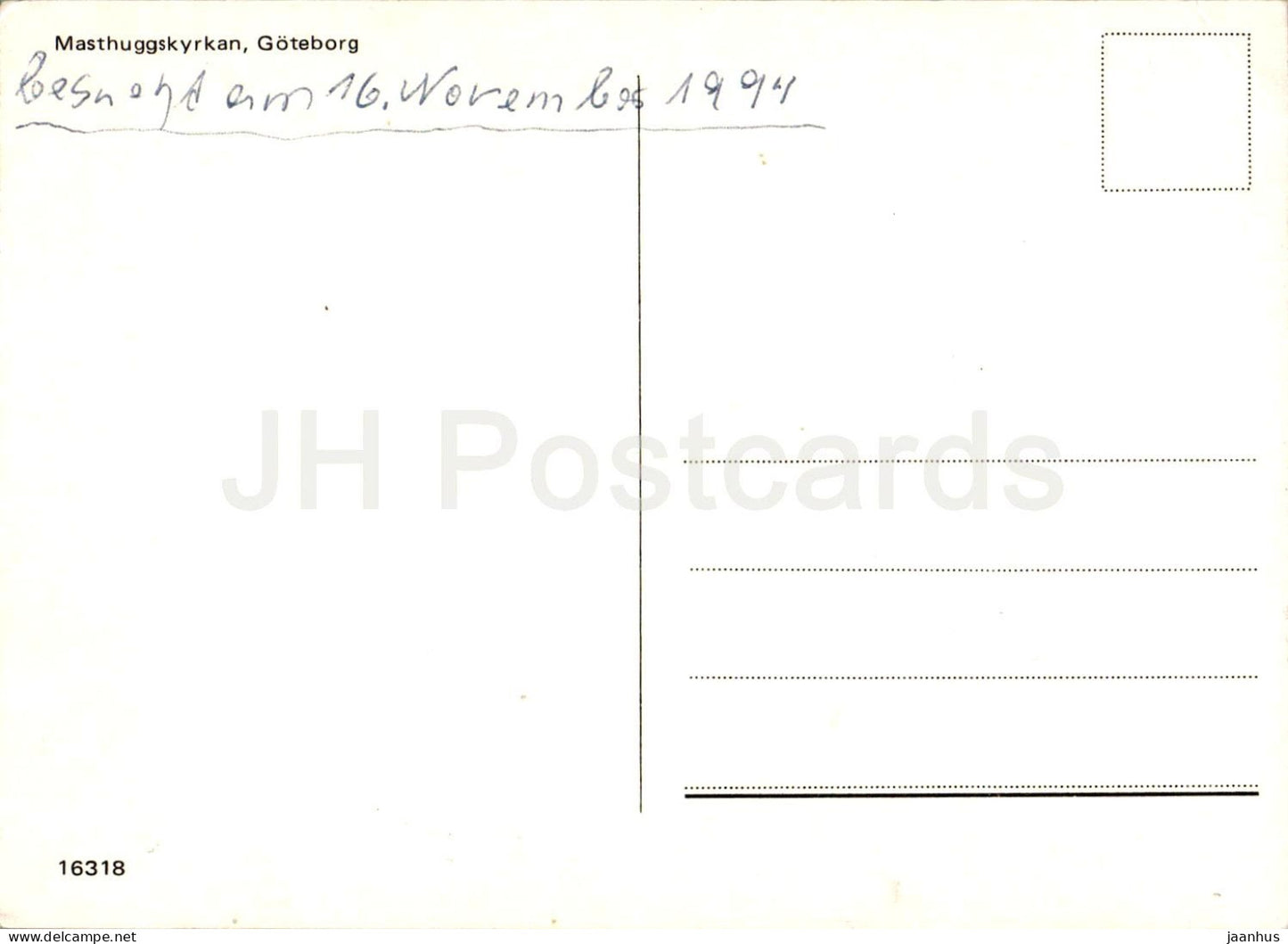 Goteborg - Masthuggskyrkan - Masthugg Church - 16318 - 1994 - Sweden - used