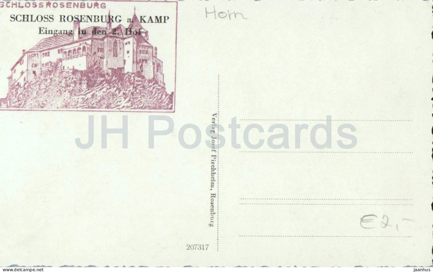 Château de Rosenburg a. Kamp - Eingang in den 2. Hof - porte du château - N° 207317 - carte postale ancienne - Autriche - inutilisée 