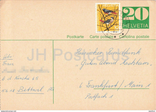 Guten Abend Nachbarn - Hessischer Rundfunk - postal stationery - 67 - 1972 - Switzerland - used - JH Postcards