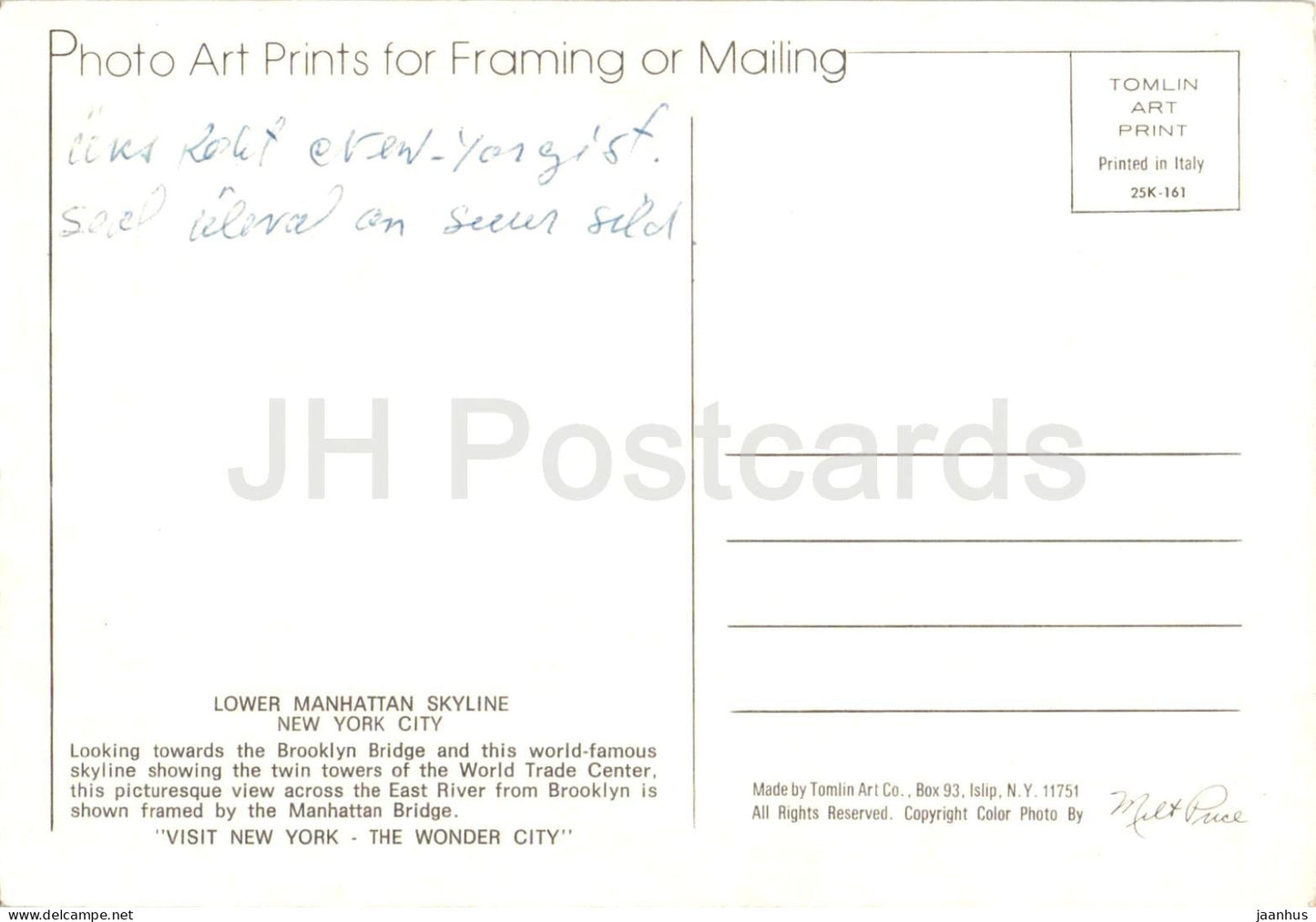 Lower Manhattan skyline - New York City - Brooklyn Bridge - World Trade Center - USA - used