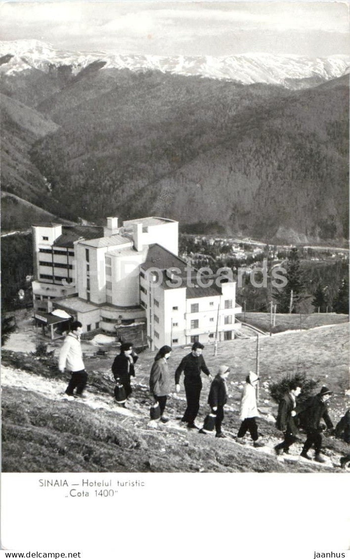 Sinaia - Hotelul turistic Cota 1400 - Tourist Hotel Cota 1400 - hikers Carpathians 3276 - old postcard - Romania - used - JH Postcards